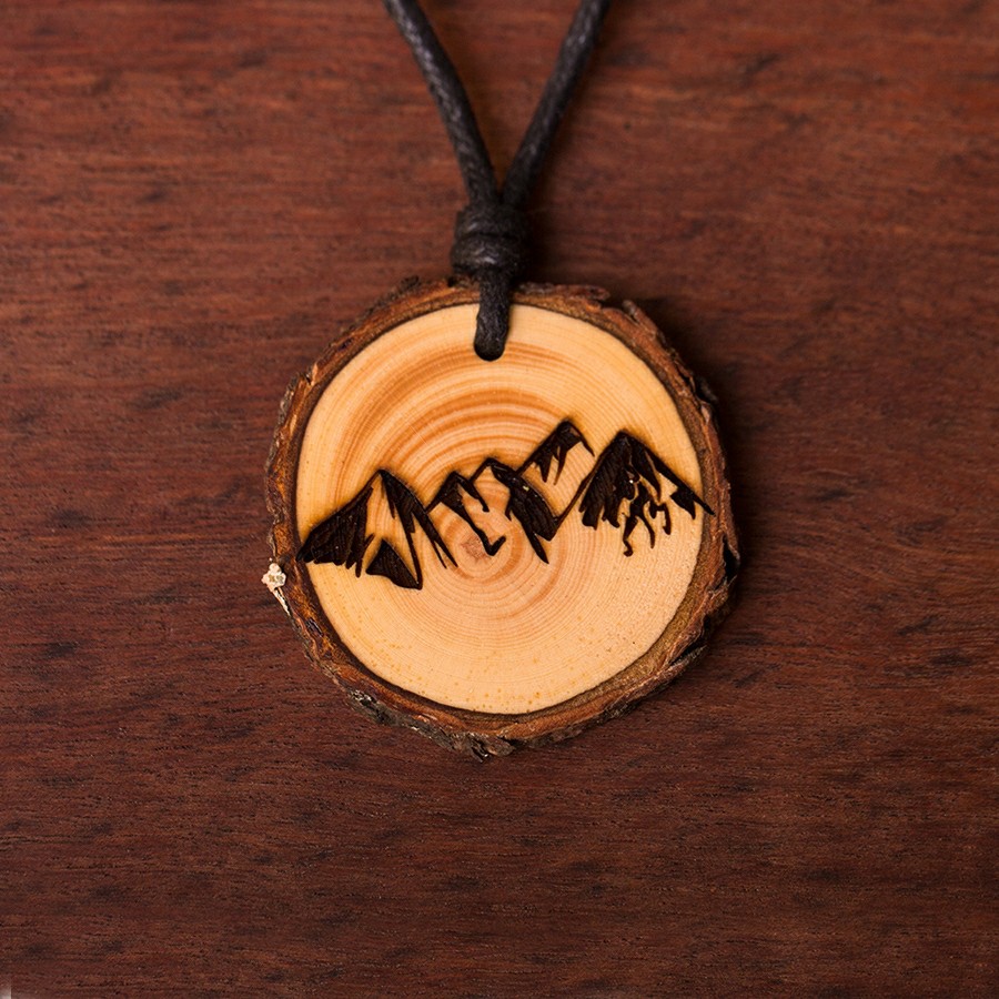 Holz-Halskette "Berge" groß