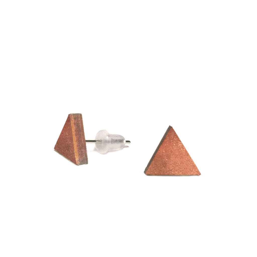 Holz-Ohrstecker „Dreieck“ viele Farben