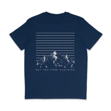 Unisex T-Shirt "Mountain View" blau-meliert