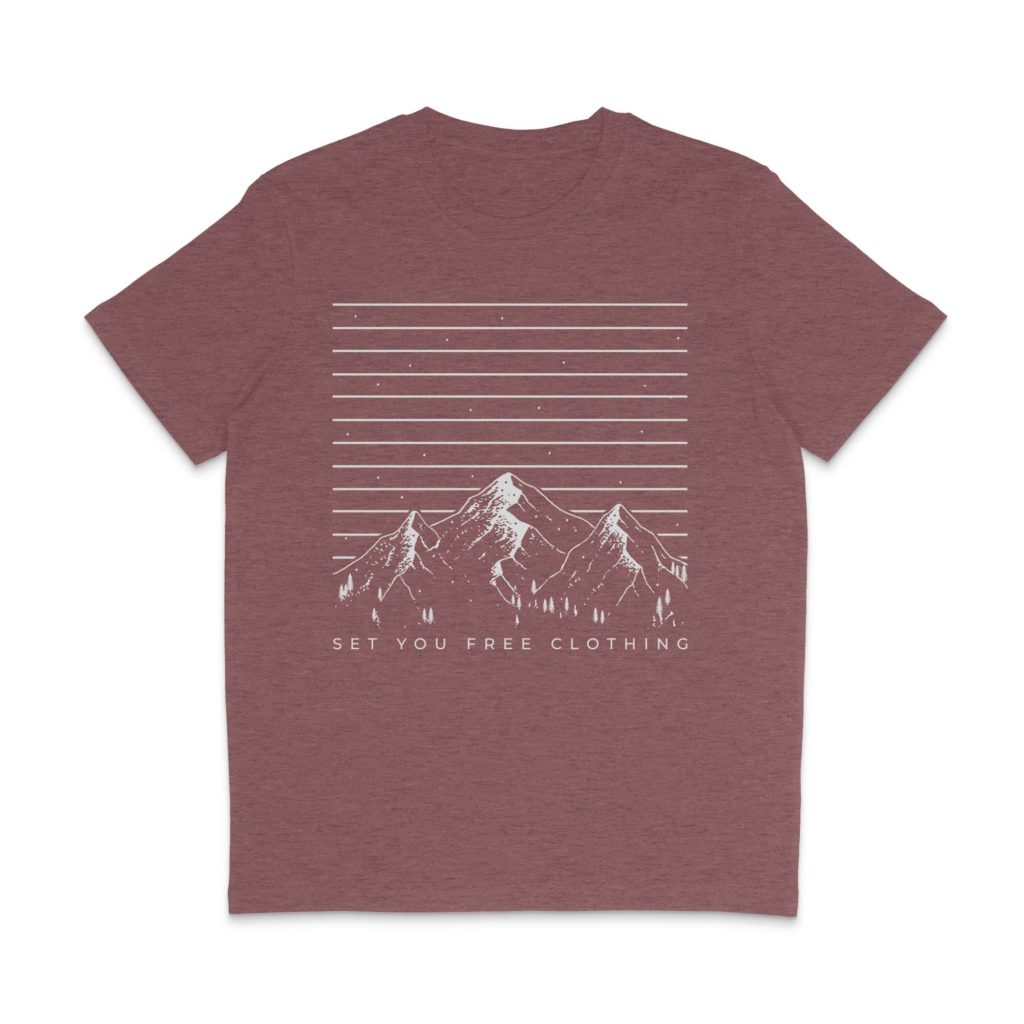 Unisex T-Shirt "Mountainview" Cranberry
