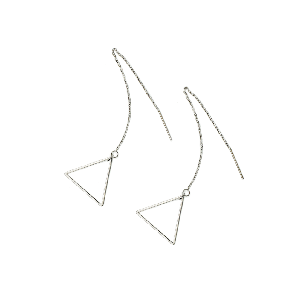 Handgefertigte Ohrringe aus Edelstahl "Dreieck"