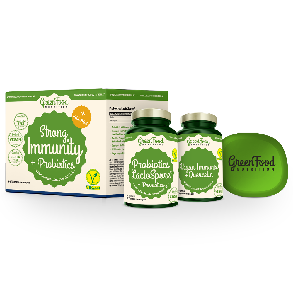 Nahrungsergänzungsmittel Strong Immunity & Probiotics + Pillbox
