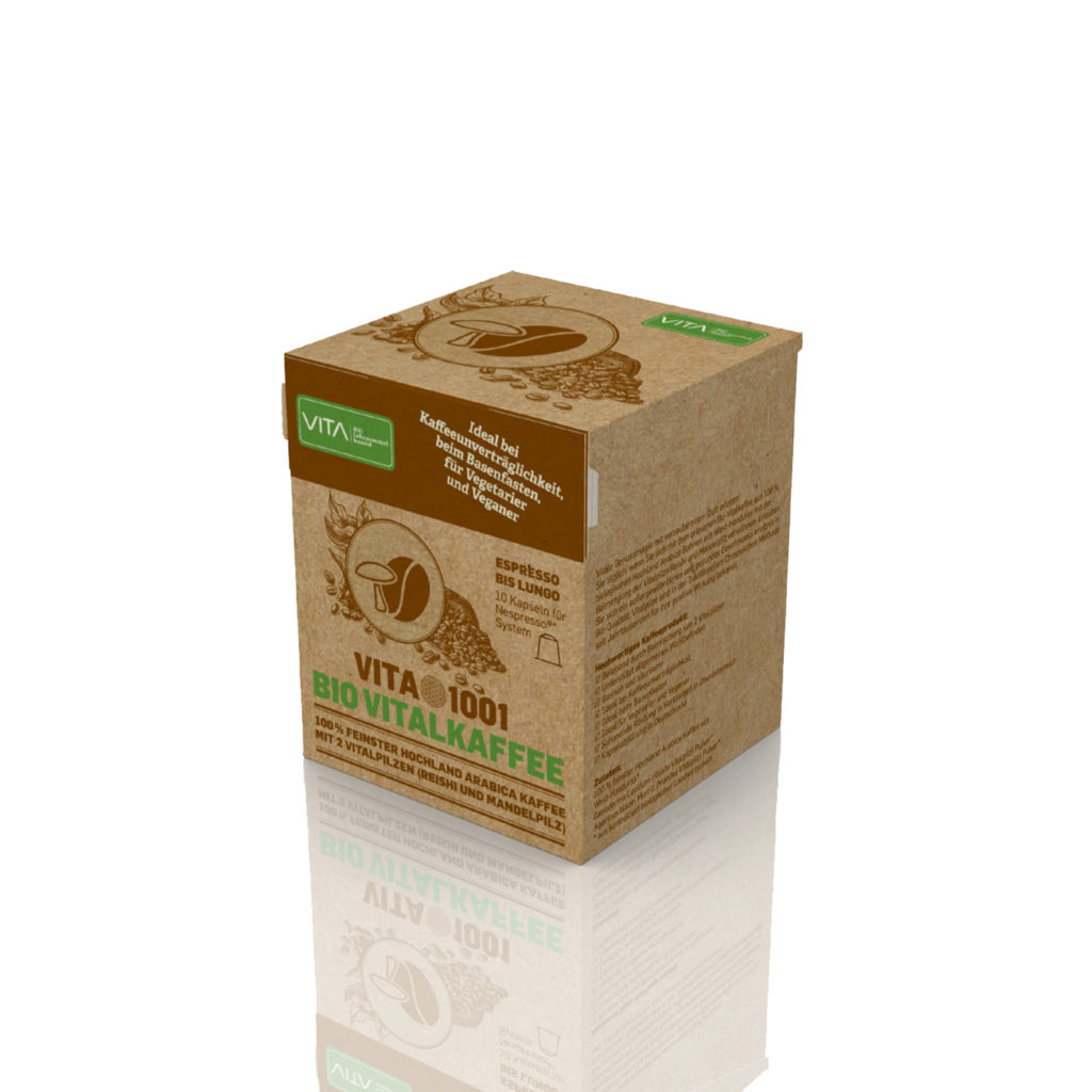 Bio Vitalkaffee "VITA1001" in einer kompostierbaren Holzfaser-Espresso-Kapsel - 10er Box (Nespresso kompatibel)